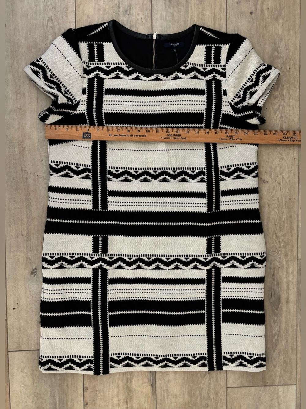 Madewelll Geo Jacquard Dress NWT Black/White Size 12 - Picture 6 of 9